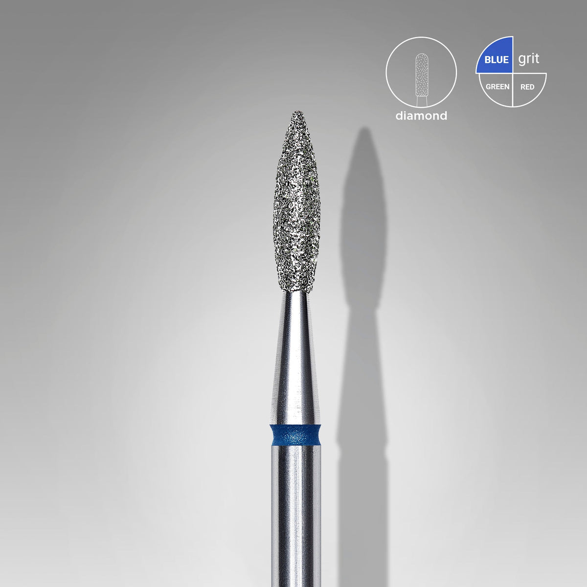 Embout diamantée pointue flamme bleue EXPERT tête diamètre 2,1 mm / partie travaillante 8 mm