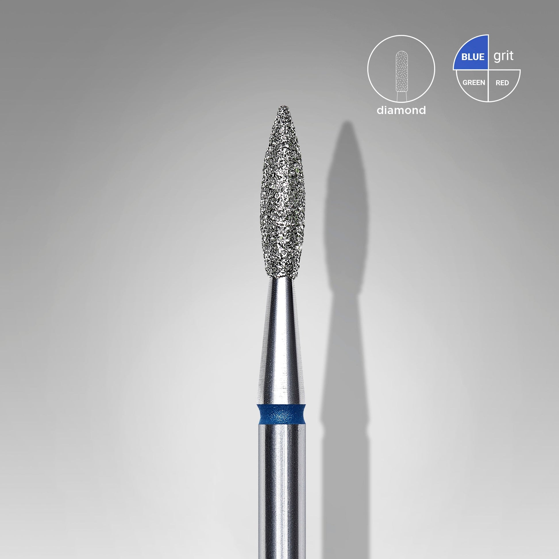 Embout diamantée pointue flamme bleue EXPERT tête diamètre 2,1 mm / partie travaillante 8 mm