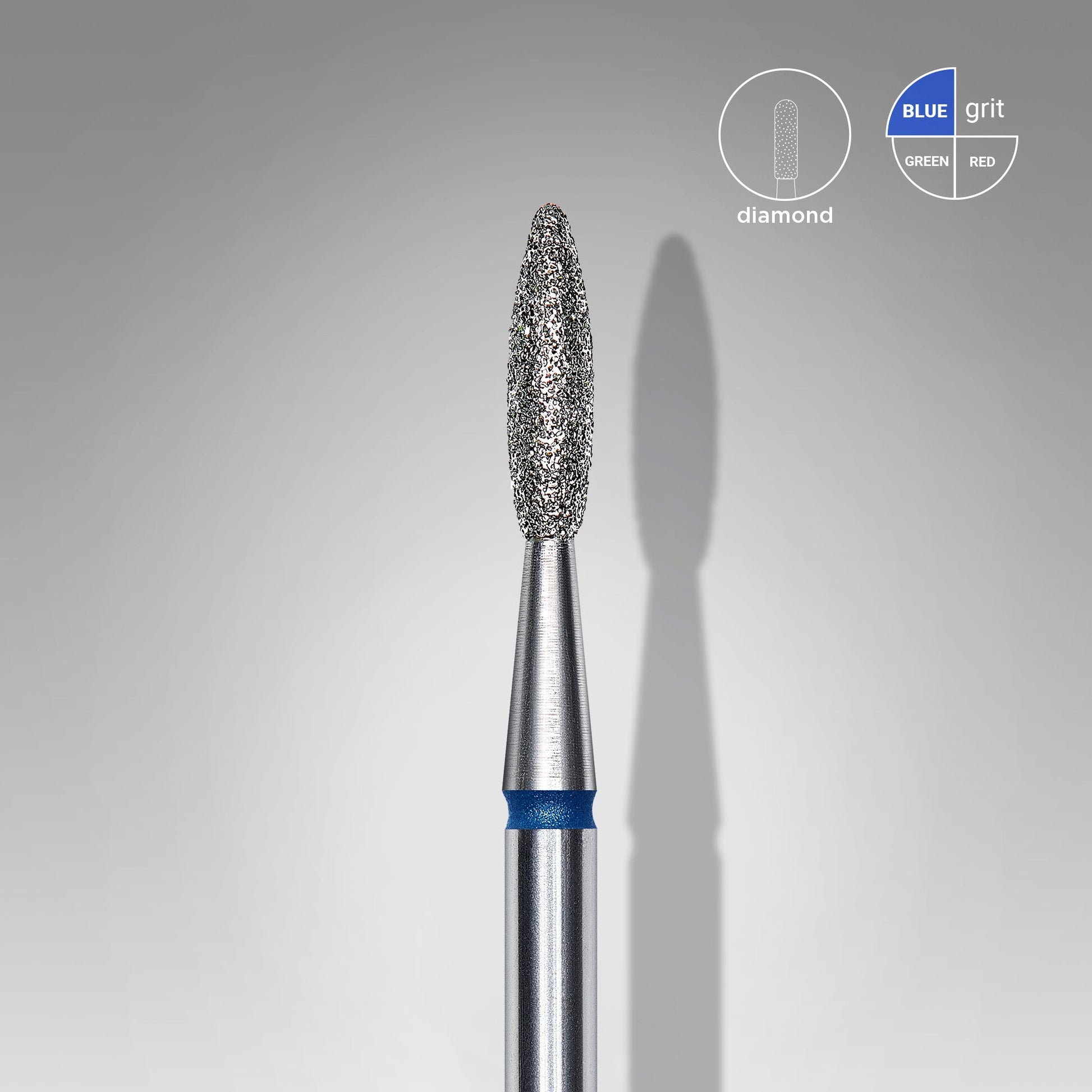 Diamond nail drill bit flame blue head EXPERT diameter 2,1 mm