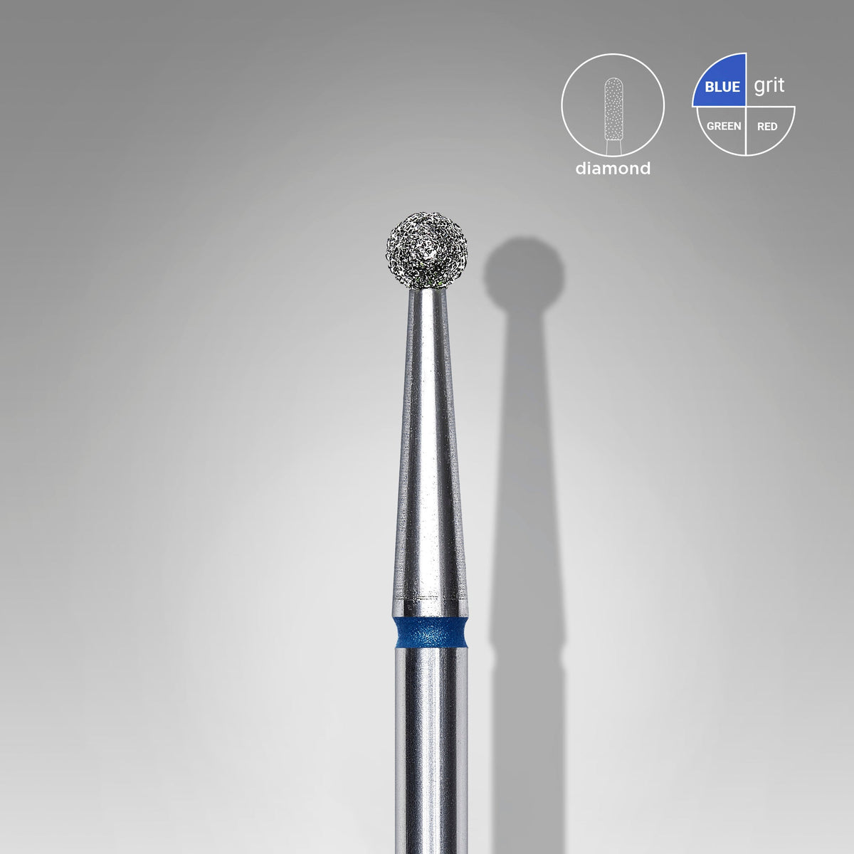 Diamond nail drill bit ball blue head EXPERT diameter 2,5 mm