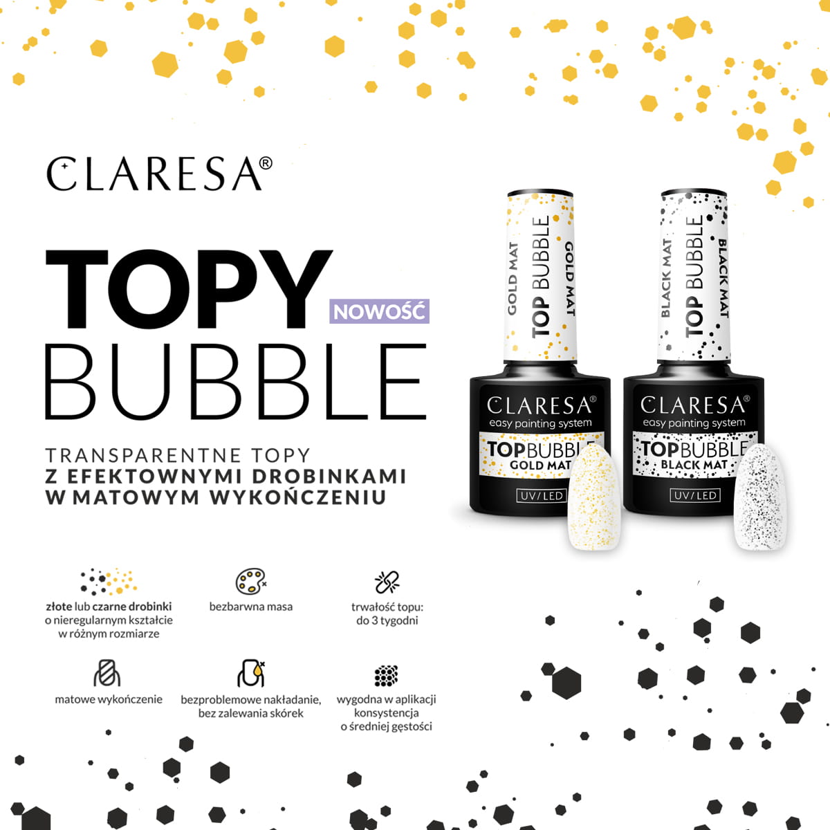 Claresa Top Bubble gold Matt No wipe -5g-L