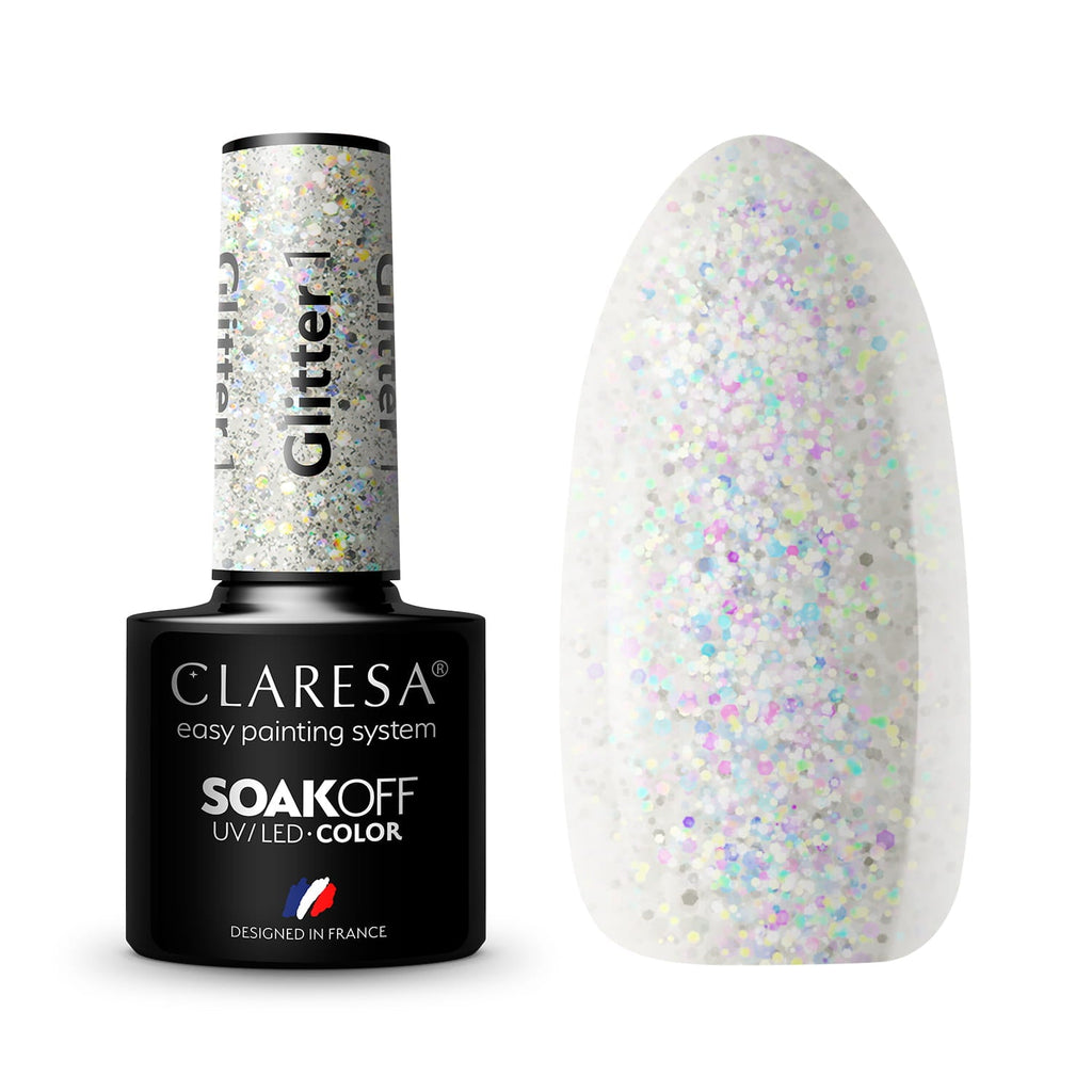CLARESA LAKIER HYBRYDOWY GLITTER 1 5 g