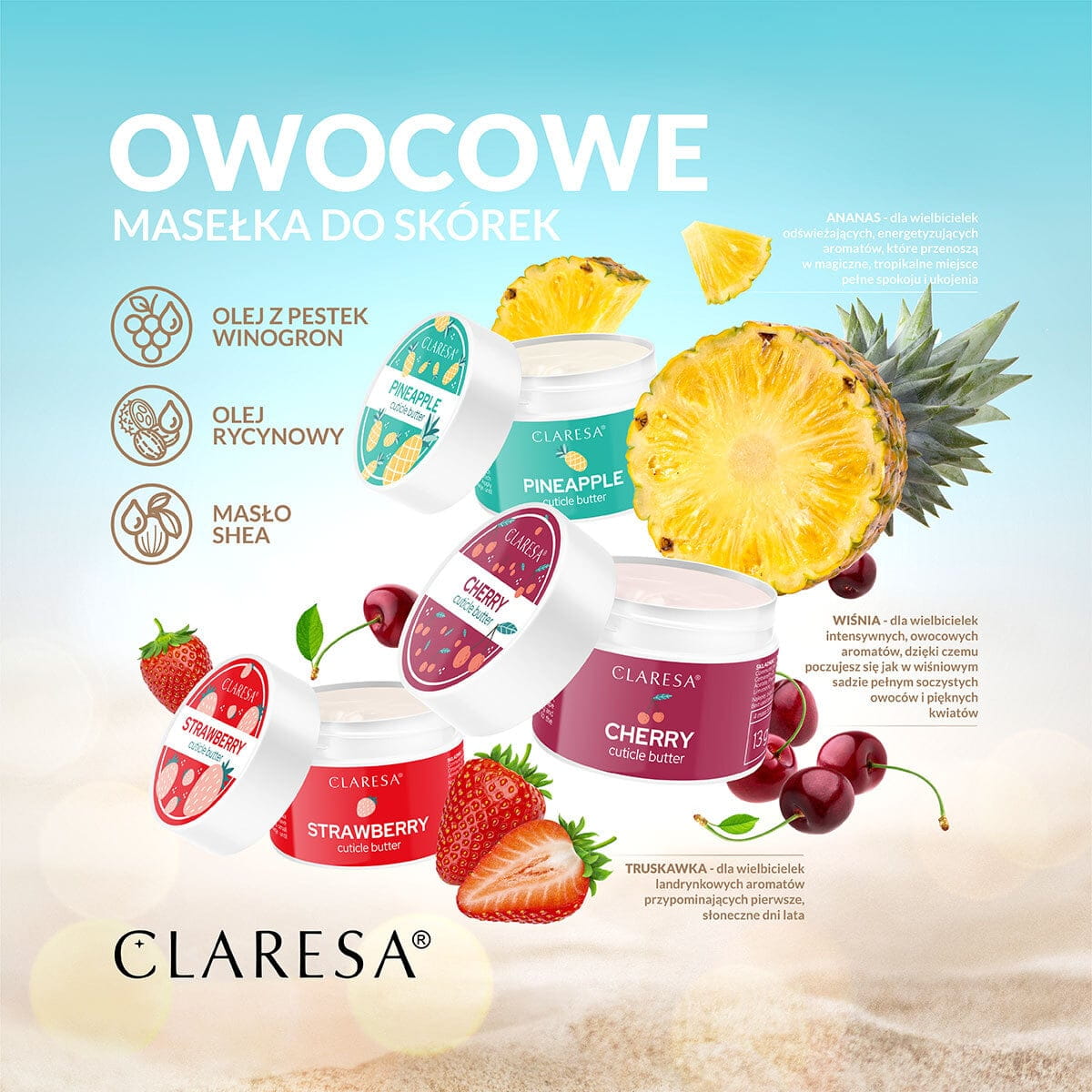 Beurre pour cuticules à l'ananas Claresa 13 g