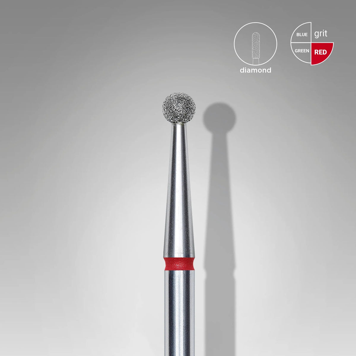 Diamond nail drill bit ball RED EXPERT diameter 2,5 mm