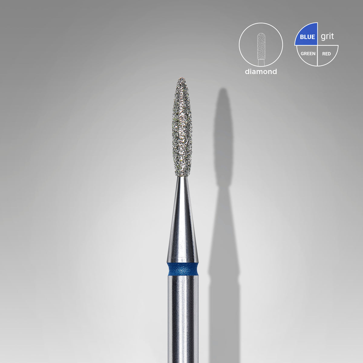 Diamond nail drill bit flame BLUE head EXPERT 1,6 mm/8
