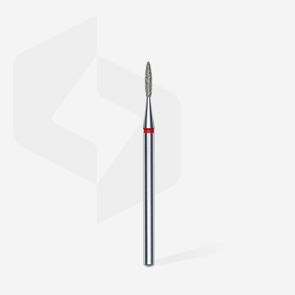 Diamond nail drill bit flame RED EXPERT head diameter 1,6 mm / working part 8 mm