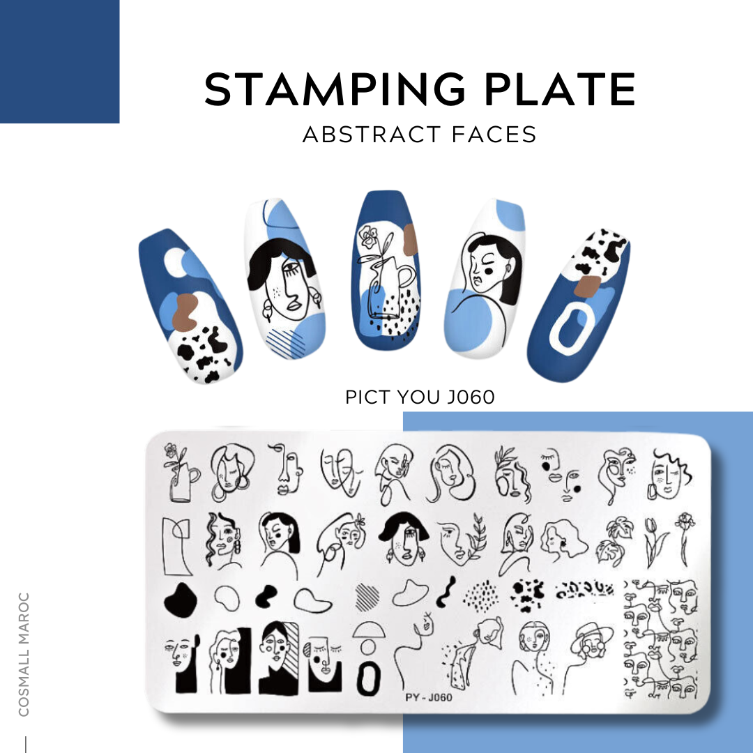 STAMPING PLATE ABSTRACT FACES PY-J060