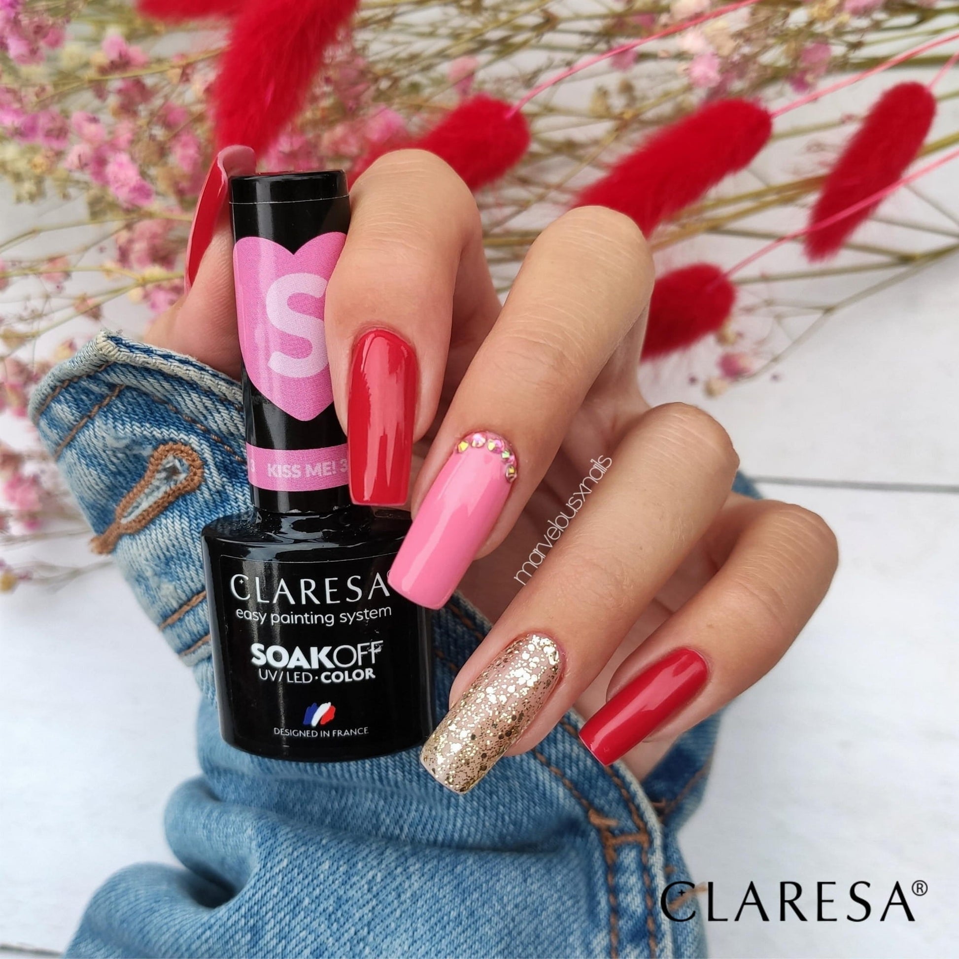 CLARESA LAKIER HYBRYDOWY GLITTER 3 5 g