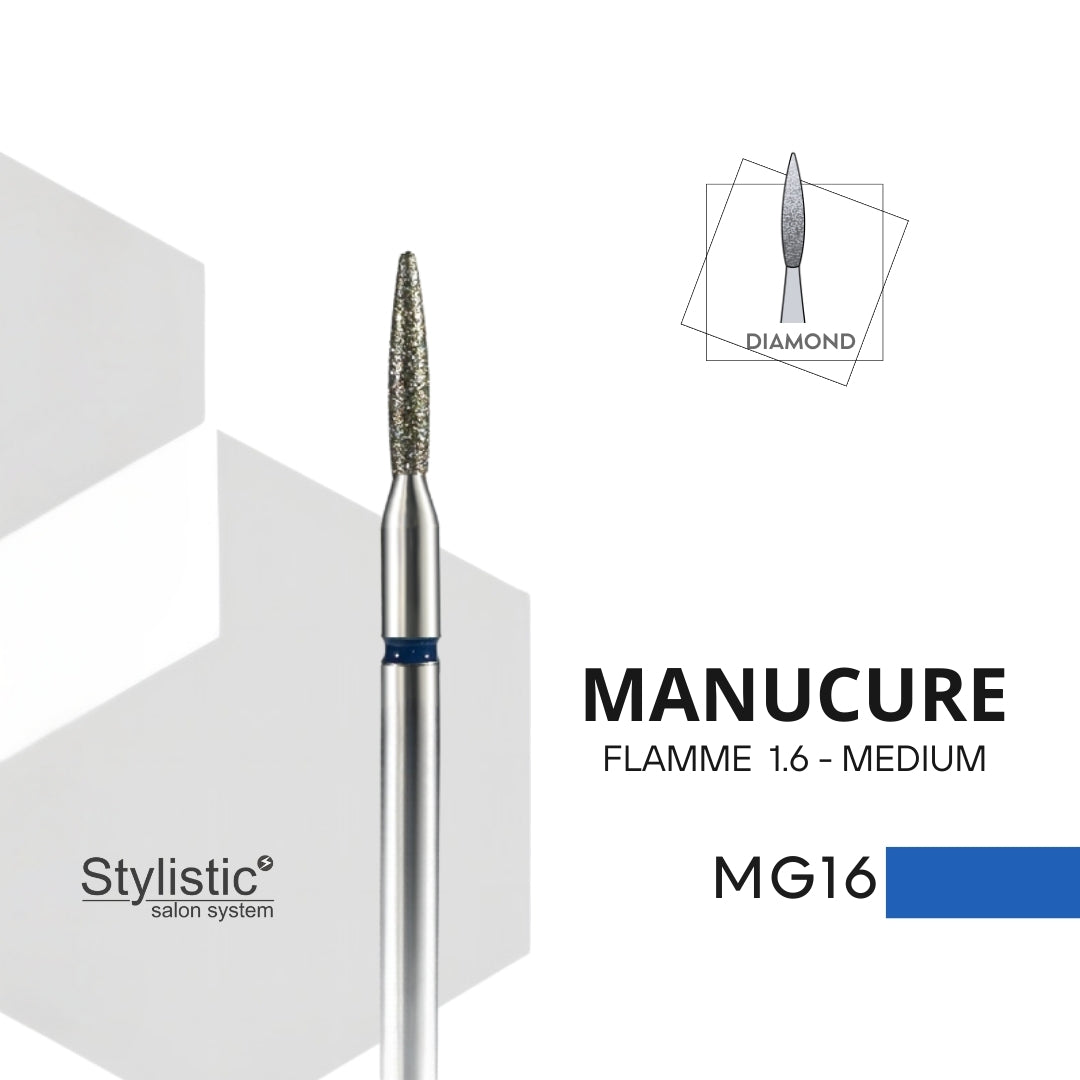 EMBOUT DIAMANT MG16 FLAMME  1.6 mm  - Medium