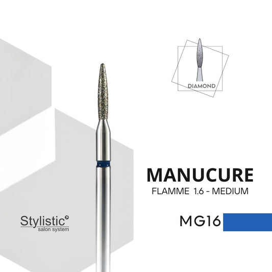 EMBOUT DIAMANT MG16 FLAMME  1.6 mm  - Medium