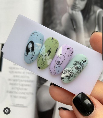 STAMPING PLATE ABSTRACT FACES PY-J060