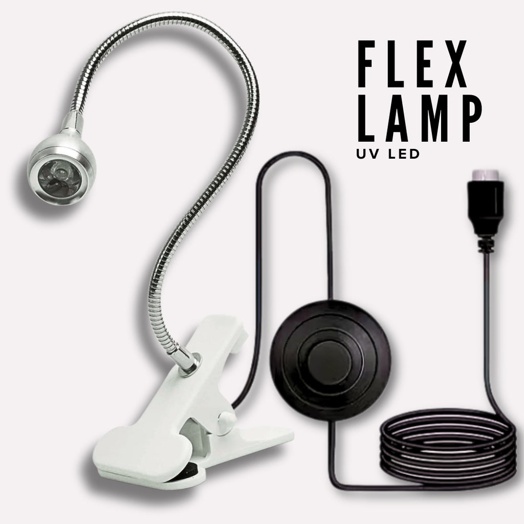 FLEX UV LED LAMP SILVER WITH FOOT SWITCH