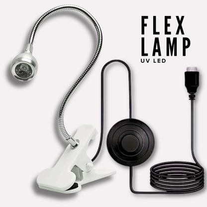 FLEX UV LED LAMP SILVER WITH FOOT SWITCH