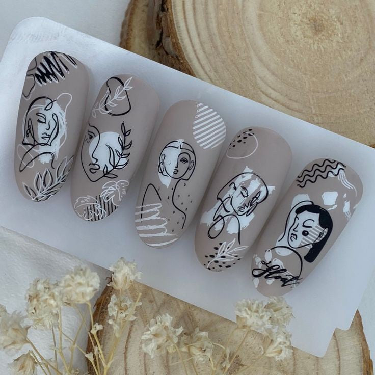 STAMPING PLATE ABSTRACT FACES PY-J060