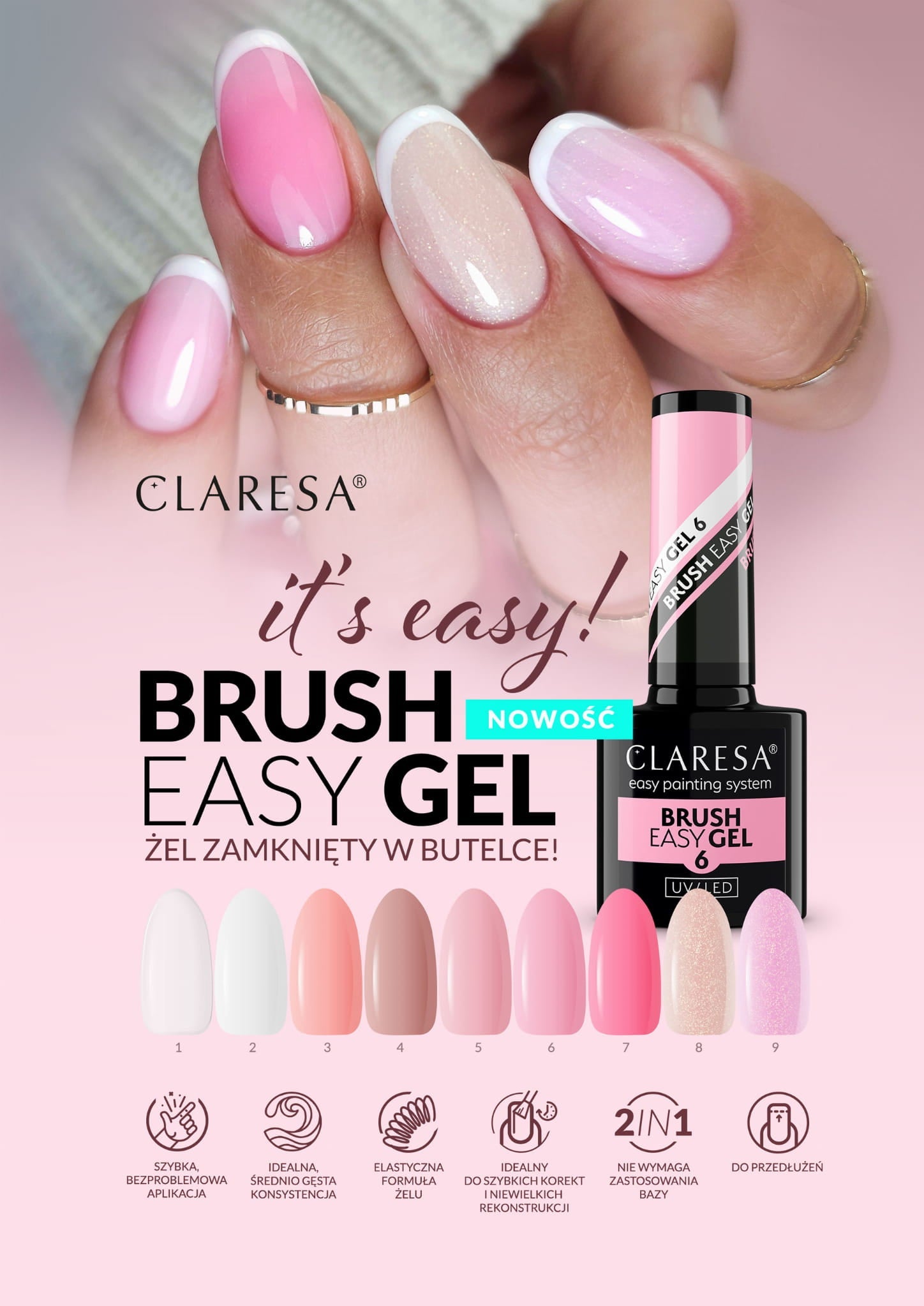 CLARESA BRUSH EASY GEL 8