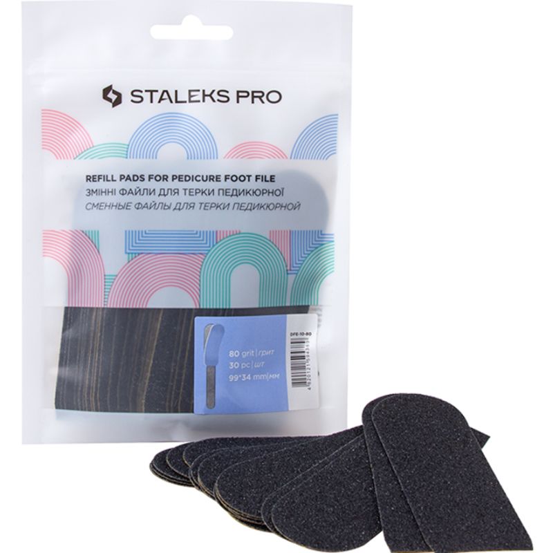 Pack de recharge de limes adhésives pour base métallique de pédicure EXPERT 10, 80 grits (30 pcs)