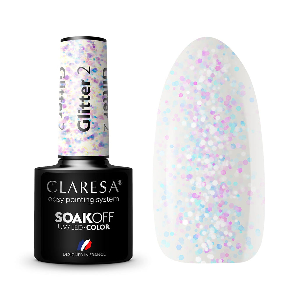 CLARESA LAKIER HYBRYDOWY GLITTER 2 5 g