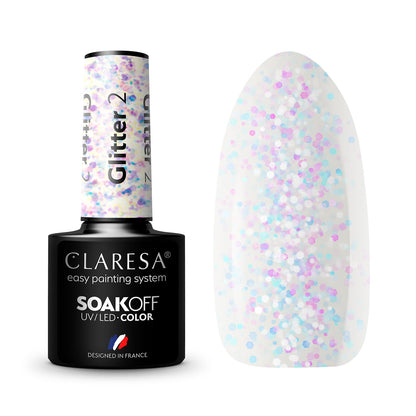 CLARESA LAKIER HYBRYDOWY GLITTER 2 5 g