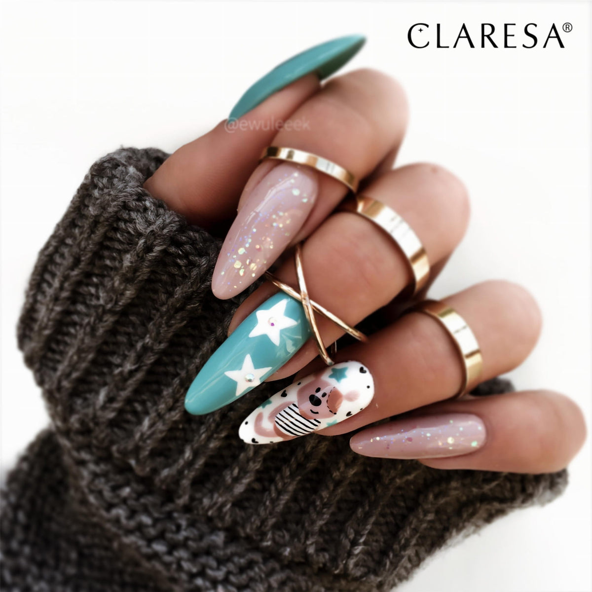CLARESA LAKIER HYBRYDOWY GLITTER 2 5 g