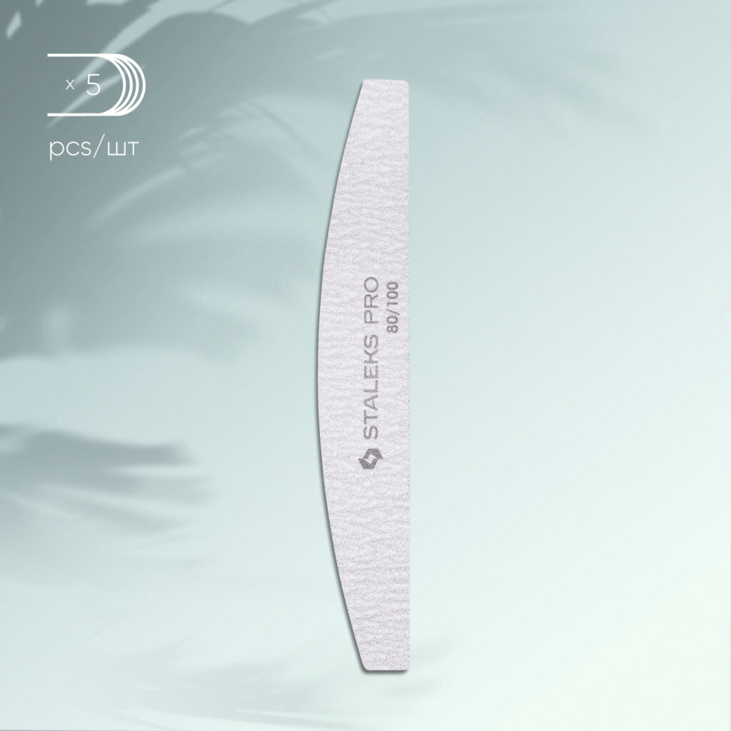 Mineral nail file Staleks Pro Smart, 5 PIECES 80/100 grit (crescent)