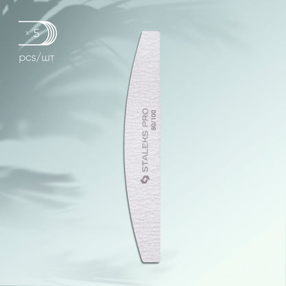 Mineral nail file Staleks Pro Smart, 5 PIECES 80/100 grit (crescent)