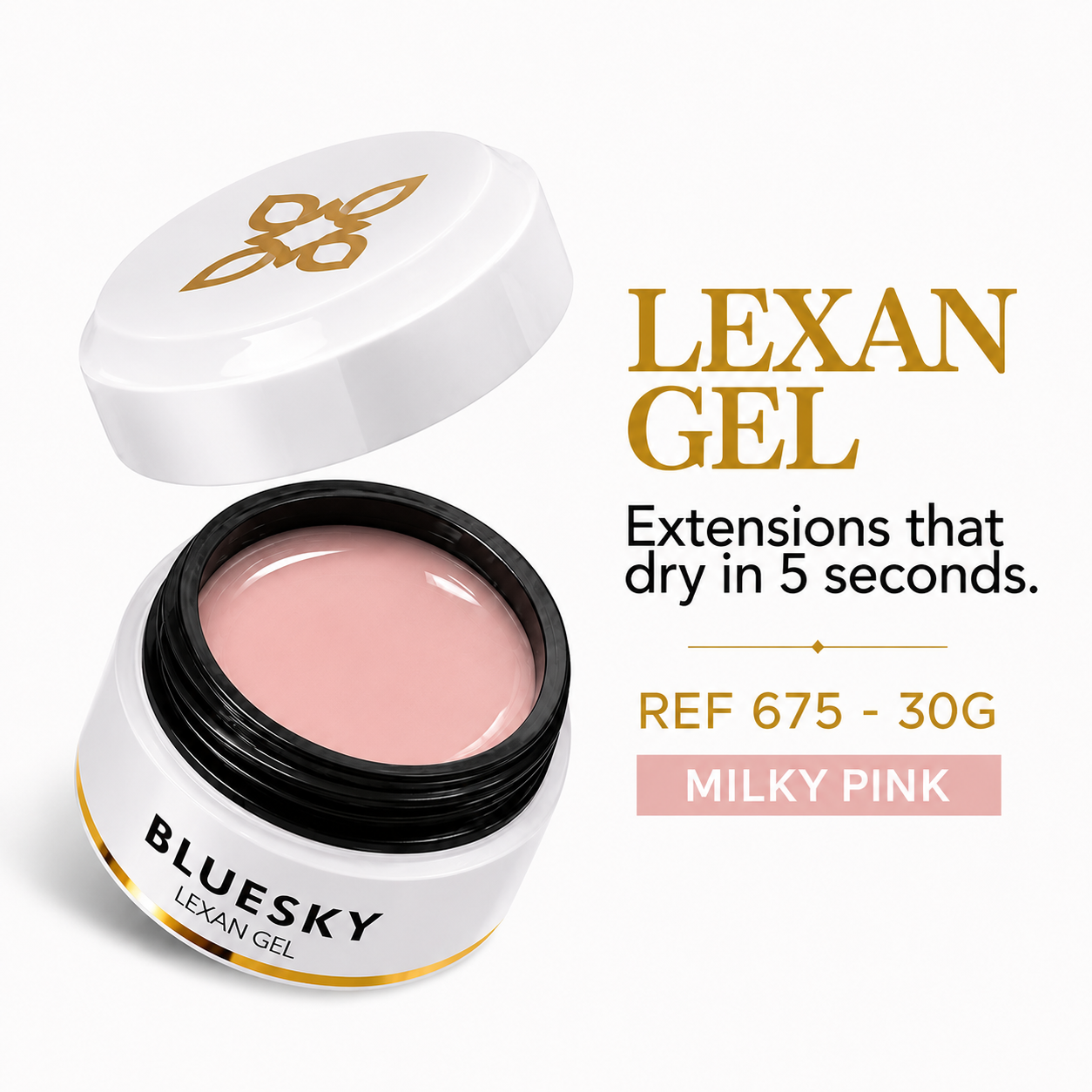 LEXAN  GEL DE RENFORT 675 MILKY PINK | 30G SOAK OFF