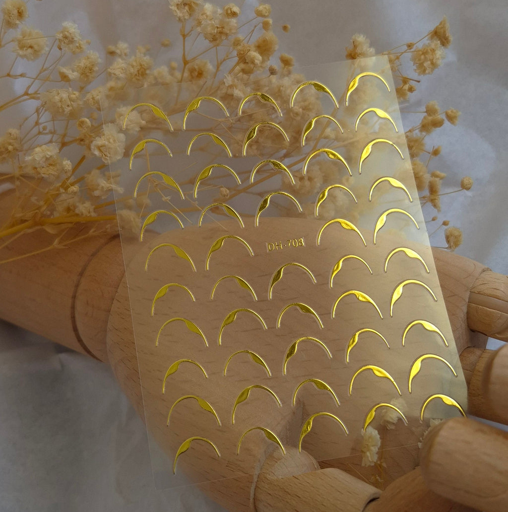 3D NAIL ART STICKER DH 708 GOLD FENCH