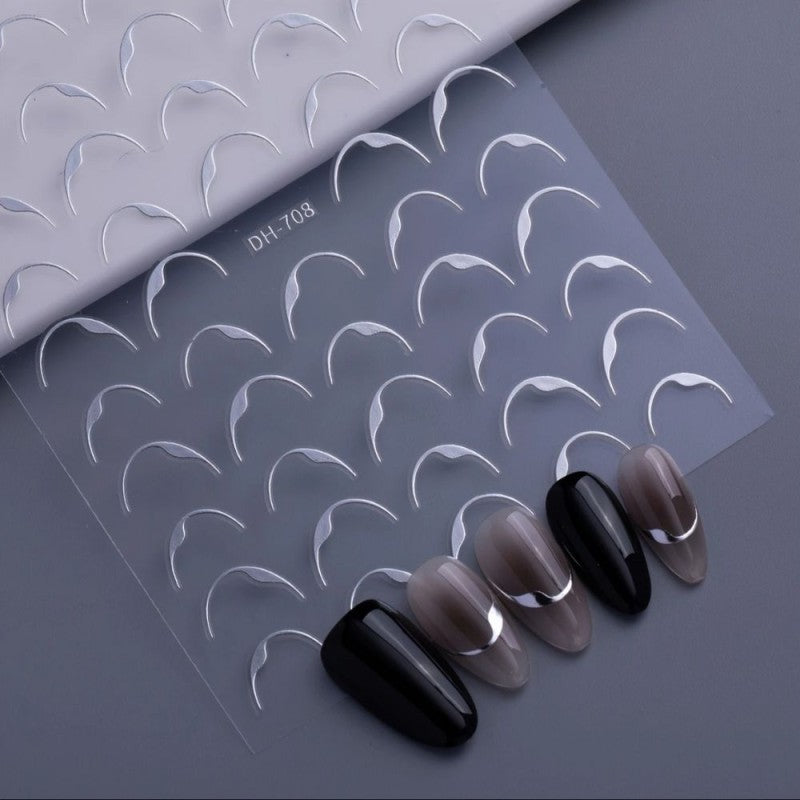 3D NAIL ART STICKER DH 708 SILVER FENCH