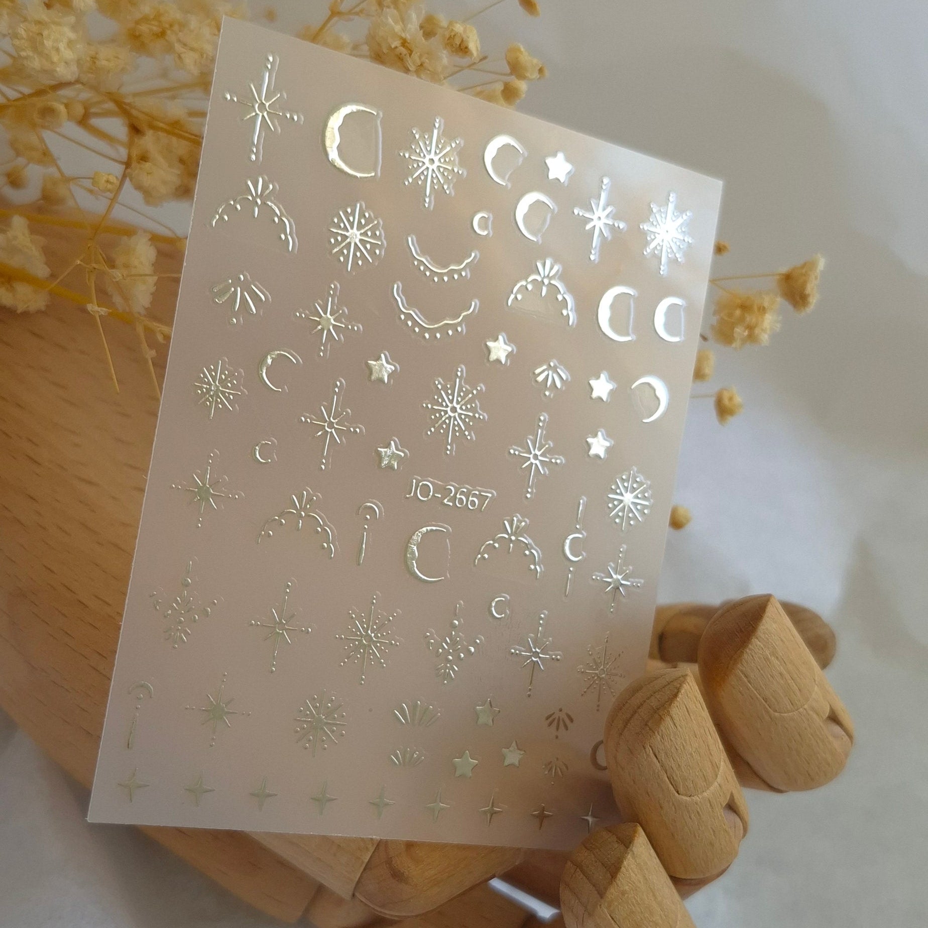 3D NAIL ART STICKER JO2667 | S02  STARLIGHT SILVER  METALIC