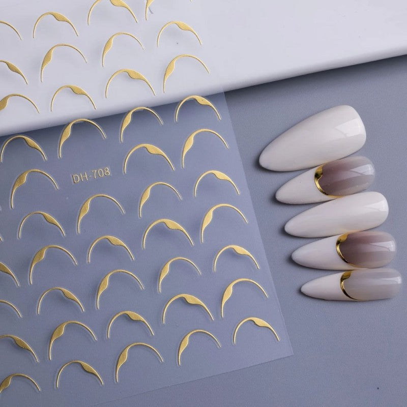 3D NAIL ART STICKER DH 708 GOLD FENCH