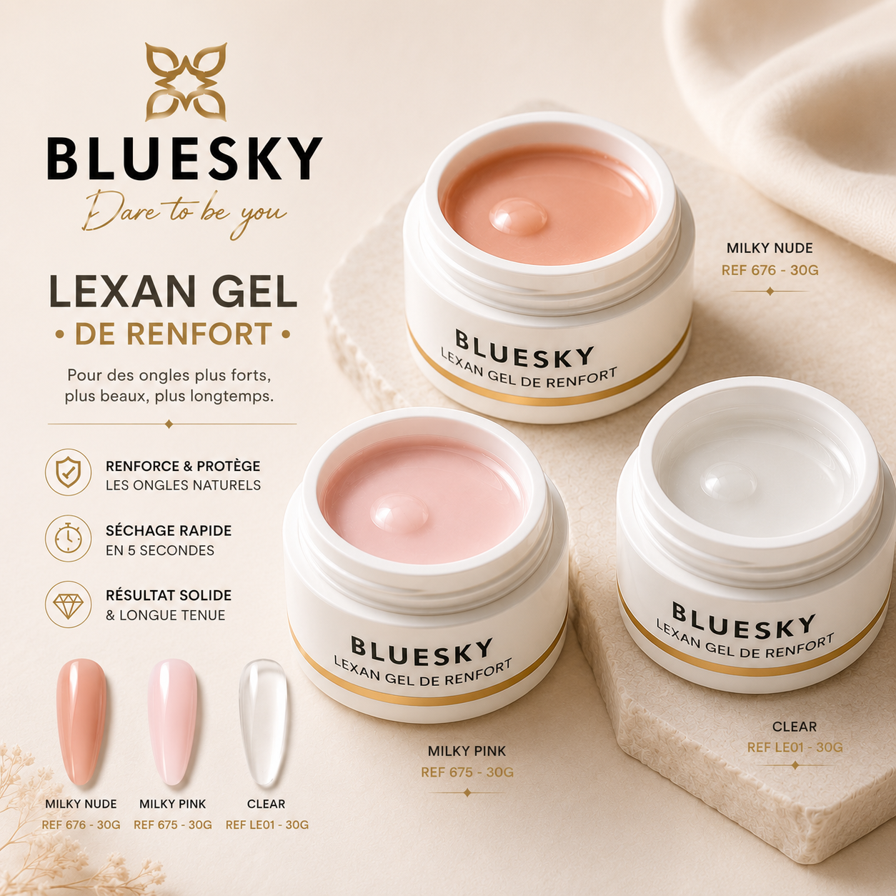 LEXAN  GEL DE RENFORT  676 MILKY NUDE | 30G SOAK OFF