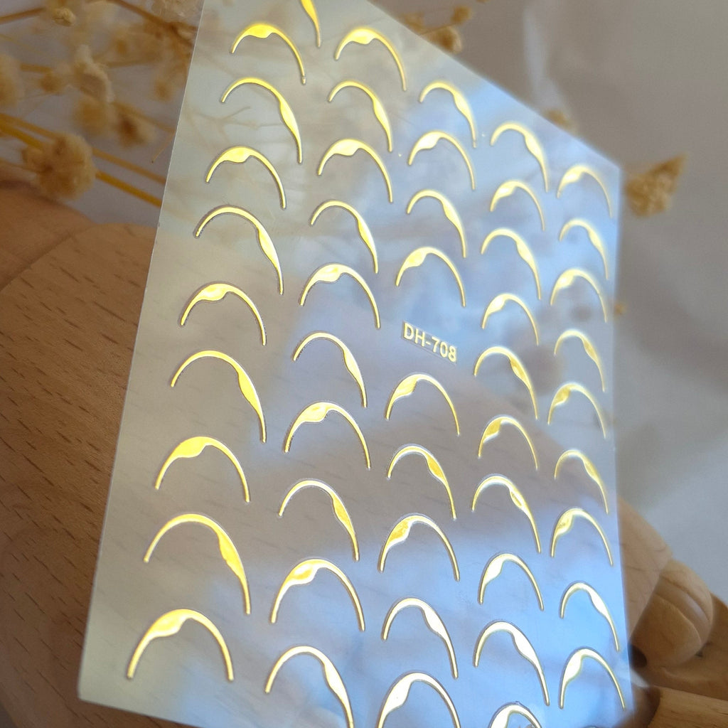 3D NAIL ART STICKER DH 708 GOLD FENCH