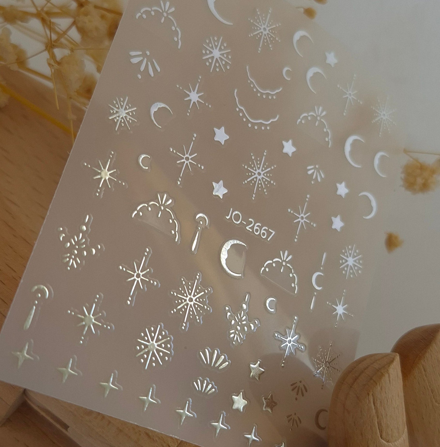 3D NAIL ART STICKER JO2667 | S02  STARLIGHT SILVER  METALIC