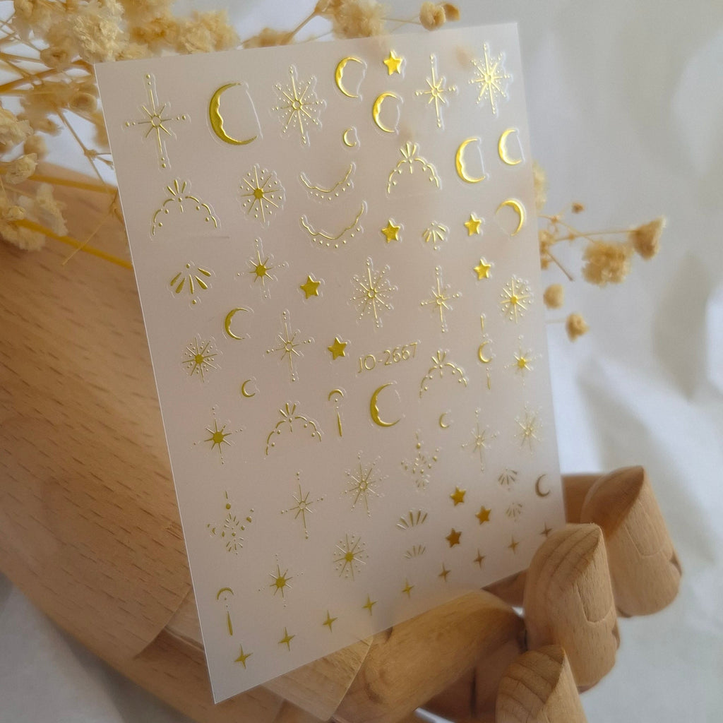 3D NAIL ART STICKER JO2667 | G01  STARLIGHT GOLD  METALIC