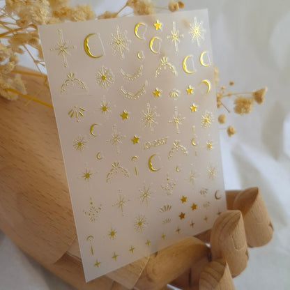 3D NAIL ART STICKER JO2667 | G01  STARLIGHT GOLD  METALIC