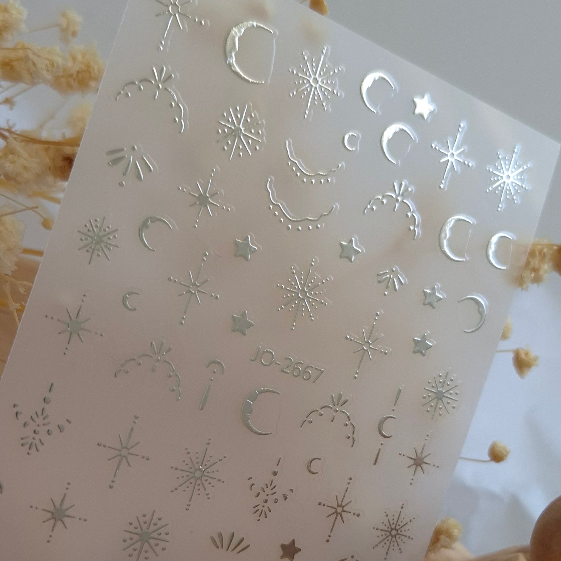 3D NAIL ART STICKER JO2667 | S02  STARLIGHT SILVER  METALIC