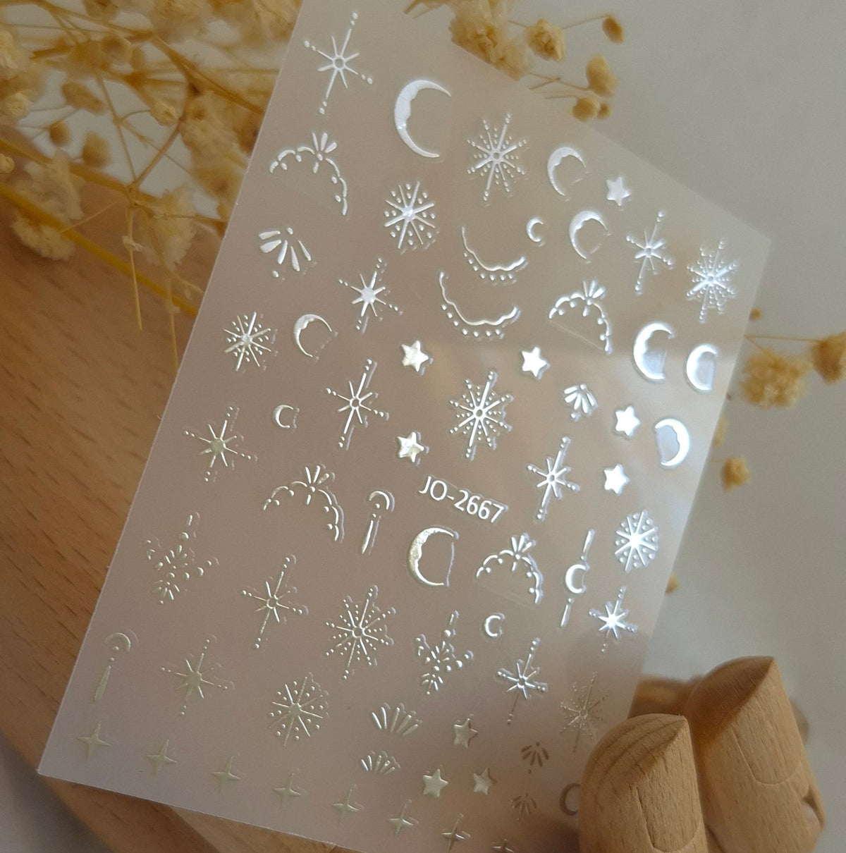 3D NAIL ART STICKER JO2667 | S02  STARLIGHT SILVER  METALIC