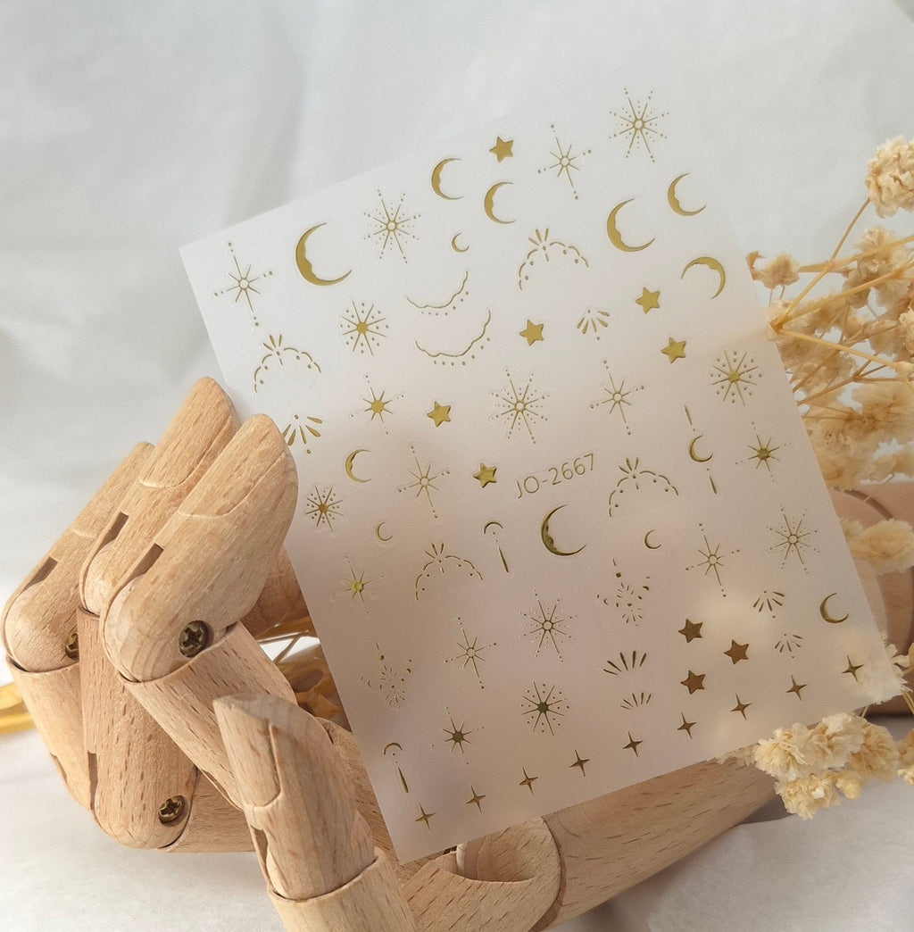 3D NAIL ART STICKER JO2667 | G01  STARLIGHT GOLD  METALIC