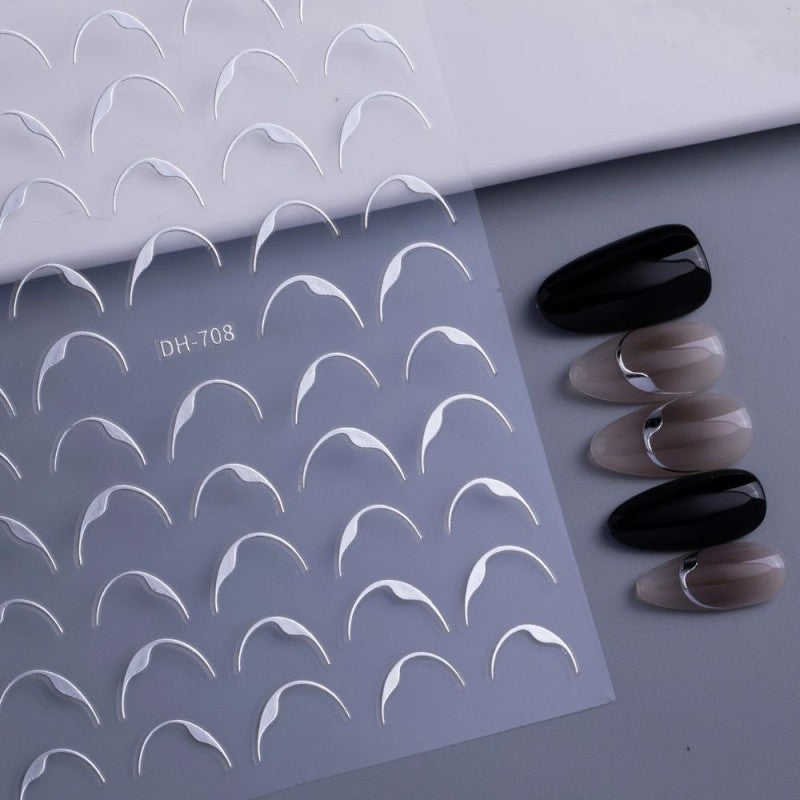 3D NAIL ART STICKER DH 708 SILVER FENCH